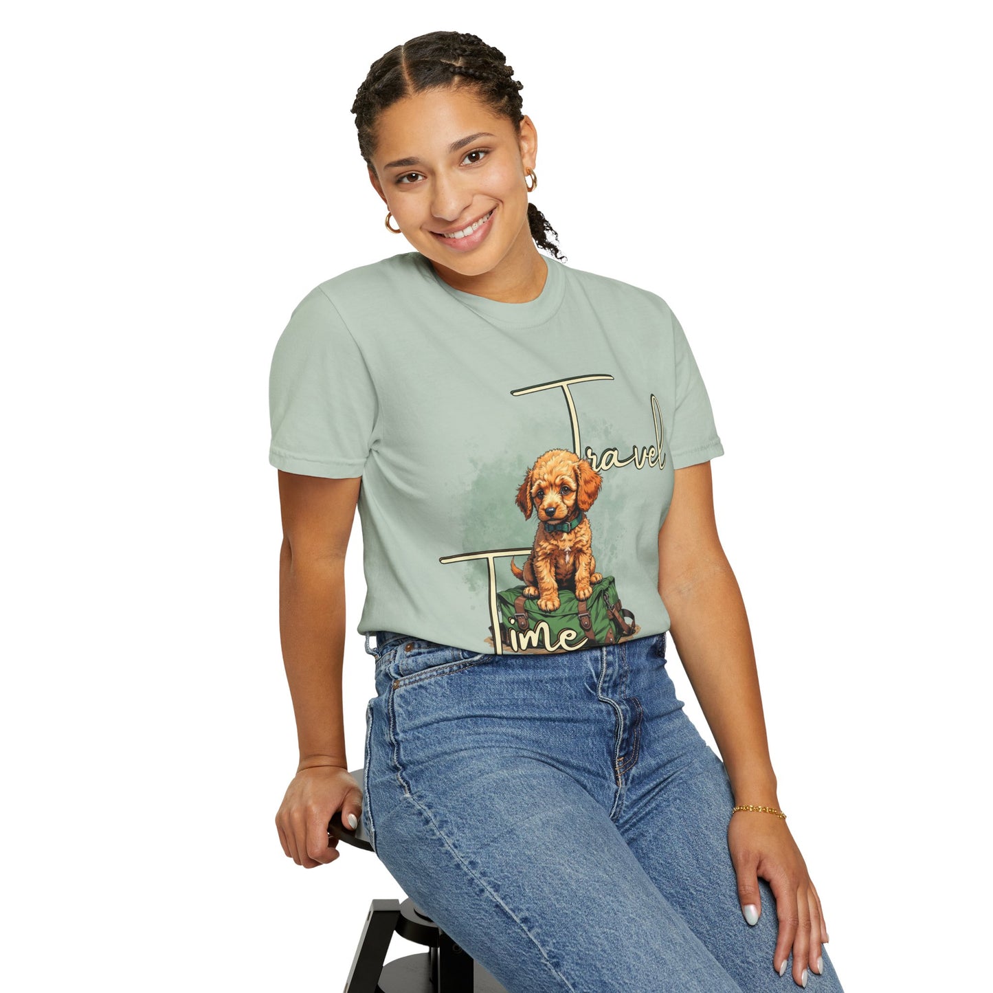 Travel Time Unisex T-Shirt - Perfect for Dog Lovers, Casual Wear, Traveling, Gift for Pet Owners, Adventure Apparel