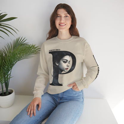 Letter P, Stylish Artistic Sweatshirt, Trendy Crewneck, Graphic Sweater, Cozy Unisex Top, Unique Gift for Art Lovers, Everyday Comfort