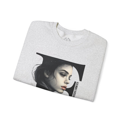 Letter F, Stylish Artistic Sweatshirt, Trendy Crewneck, Graphic Sweater, Cozy Unisex Top, Unique Gift for Art Lovers, Everyday Comfort