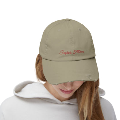 Super Mom Distressed Cap, Gift for Mothers, Casual Style Hat, Everyday Wear, Mother's Day Gift, Unisex Cap