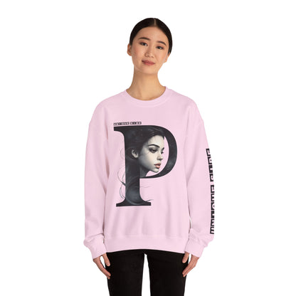 Letter P, Stylish Artistic Sweatshirt, Trendy Crewneck, Graphic Sweater, Cozy Unisex Top, Unique Gift for Art Lovers, Everyday Comfort