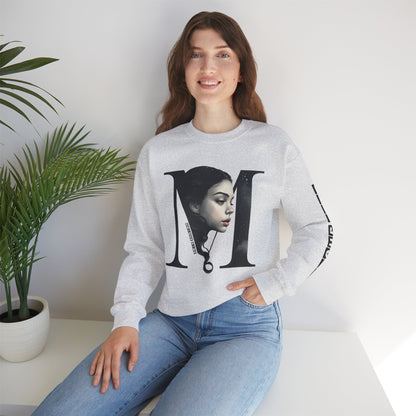 Letter M, Stylish Artistic Sweatshirt, Trendy Crewneck, Graphic Sweater, Cozy Unisex Top, Unique Gift for Art Lovers, Everyday Comfort
