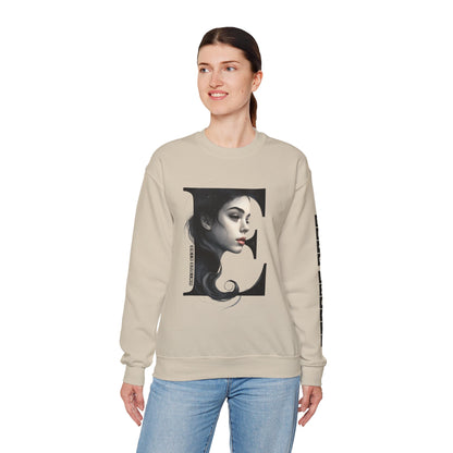 Letter E, Stylish Artistic Sweatshirt, Trendy Crewneck, Graphic Sweater, Cozy Unisex Top, Unique Gift for Art Lovers, Everyday Comfort