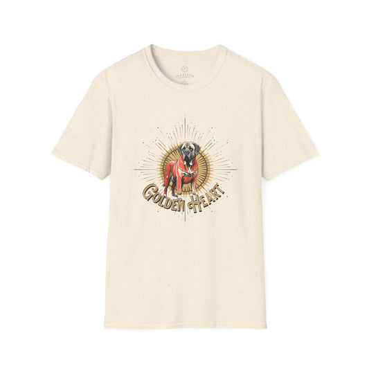Golden Heart Unisex Softstyle T-Shirt - Perfect Gift for Dog Lovers