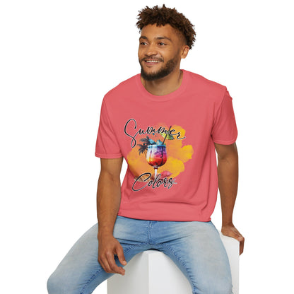 Summer Colors T-Shirt, Unisex Tee for Beach Days, Vacation Style, Summer Outing, Travel Shirt, Gift for Him/Her