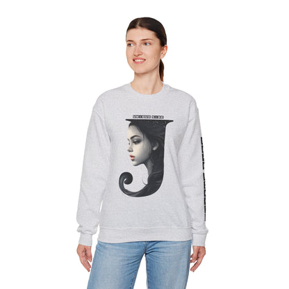 Letter J, Stylish Artistic Sweatshirt, Trendy Crewneck, Graphic Sweater, Cozy Unisex Top, Unique Gift for Art Lovers, Everyday Comfort