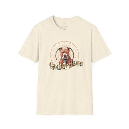 Golden Heart Dog Tee | Unisex Softstyle T-Shirt, Pet Lover Gift, Animal Adoption Awareness, Casual Wear, Dog Mom Apparel