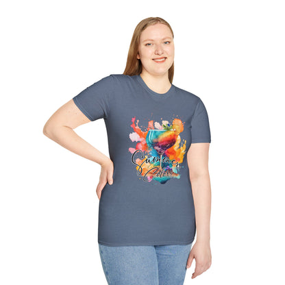 Colorful Artistic T-Shirt with Inspirational Design, Unisex Softstyle Tee, Gift for Art Lovers, Casual Wear, Birthday Gift Idea