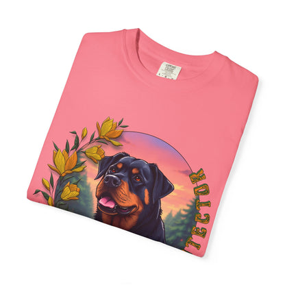 Gentle Protection Unisex Garment-Dyed T-shirt | Dog Lover Gift | Floral Design