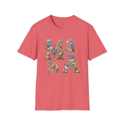 Floral Mama Unisex T-Shirt, Softstyle Tee, Casual Wear, Gift for Mother day,mama
