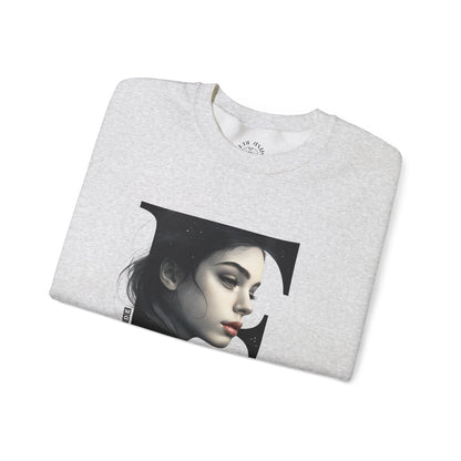 Letter E, Stylish Artistic Sweatshirt, Trendy Crewneck, Graphic Sweater, Cozy Unisex Top, Unique Gift for Art Lovers, Everyday Comfort