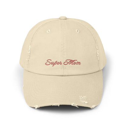 Super Mom Distressed Cap, Gift for Mothers, Casual Style Hat, Everyday Wear, Mother's Day Gift, Unisex Cap