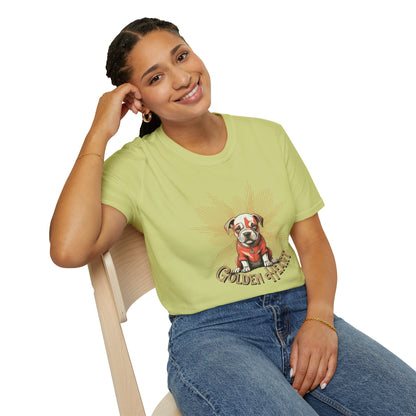 Golden Heart Dog Art Unisex T-Shirt, Animal Lover Gift, Pet Enthusiast Tee, Casual Wear, Birthday Gift, Cute Dog T-Shirt