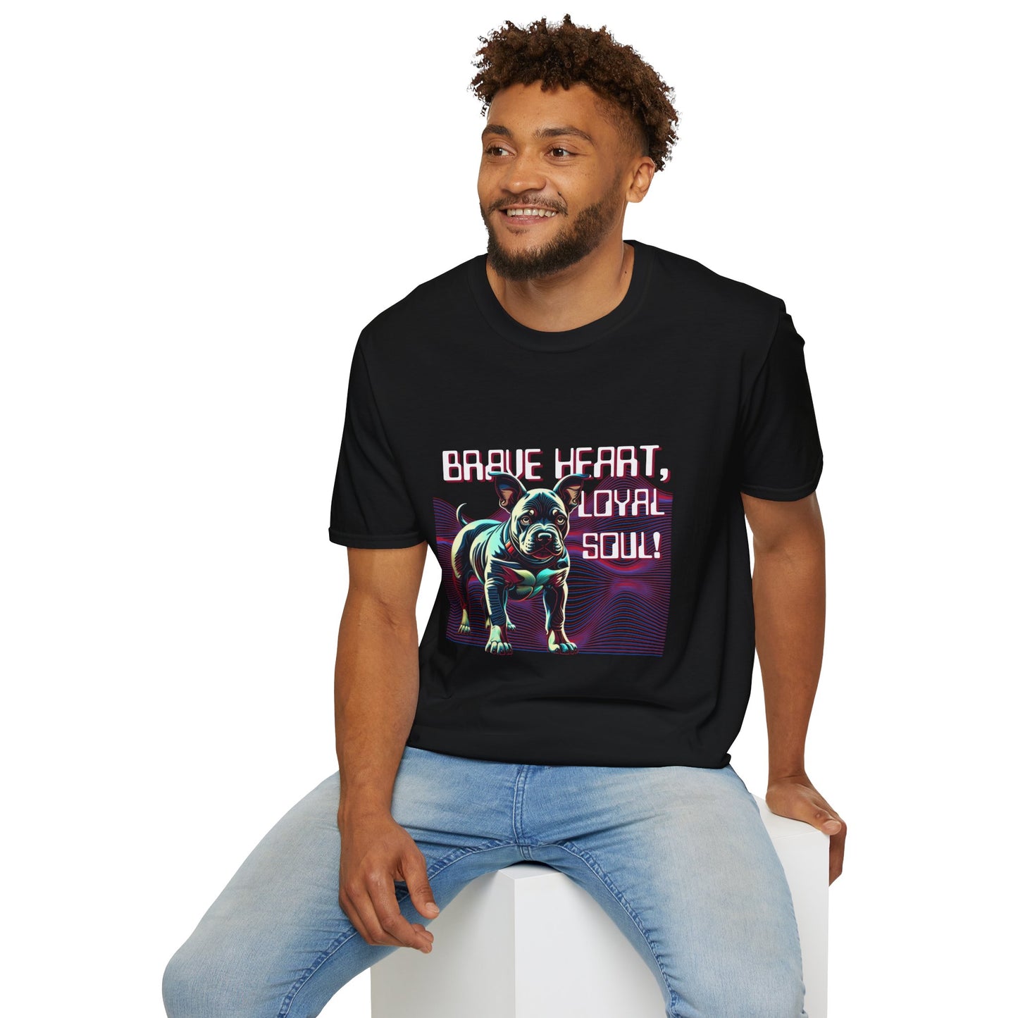 Unisex Dog Lover T-Shirt - Brave Heart, Loyal Soul! Graphic Tee, Pet Owner Gift, Casual Wear, Animal Lover Apparel, Comfortable Tee