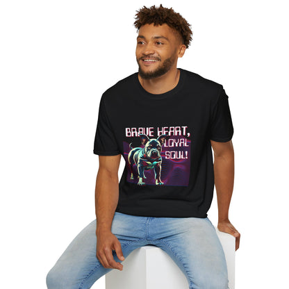 Unisex Dog Lover T-Shirt - Brave Heart, Loyal Soul! Graphic Tee, Pet Owner Gift, Casual Wear, Animal Lover Apparel, Comfortable Tee