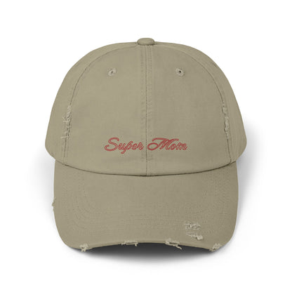 Super Mom Distressed Cap, Gift for Mothers, Casual Style Hat, Everyday Wear, Mother's Day Gift, Unisex Cap