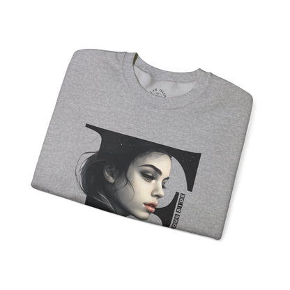 Letter F, Stylish Artistic Sweatshirt, Trendy Crewneck, Graphic Sweater, Cozy Unisex Top, Unique Gift for Art Lovers, Everyday Comfort