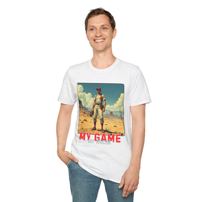 My Game My Rules Unisex Softstyle T-Shirt - Vintage Baseball Graphic Tee, sport, baseball