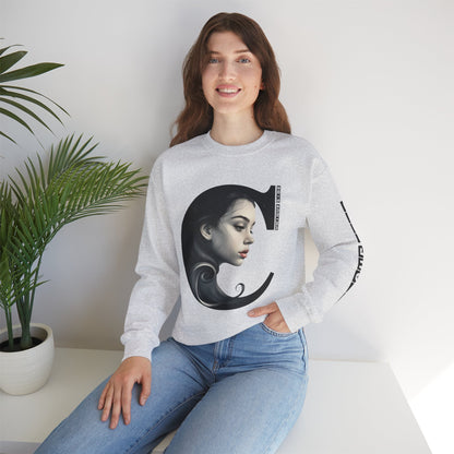 Letter C,Stylish Artistic Sweatshirt, Trendy Crewneck, Graphic Sweater, Cozy Unisex Top, Unique Gift for Art Lovers, Everyday Comfort