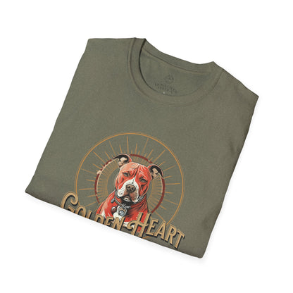 Golden Heart Dog Tee | Unisex Softstyle T-Shirt, Pet Lover Gift, Animal Adoption Awareness, Casual Wear, Dog Mom Apparel