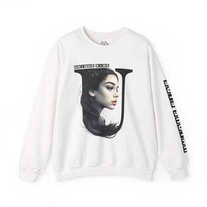 Letter U, Stylish Artistic Sweatshirt, Trendy Crewneck, Graphic Sweater, Cozy Unisex Top, Unique Gift for Art Lovers, Everyday Comfort