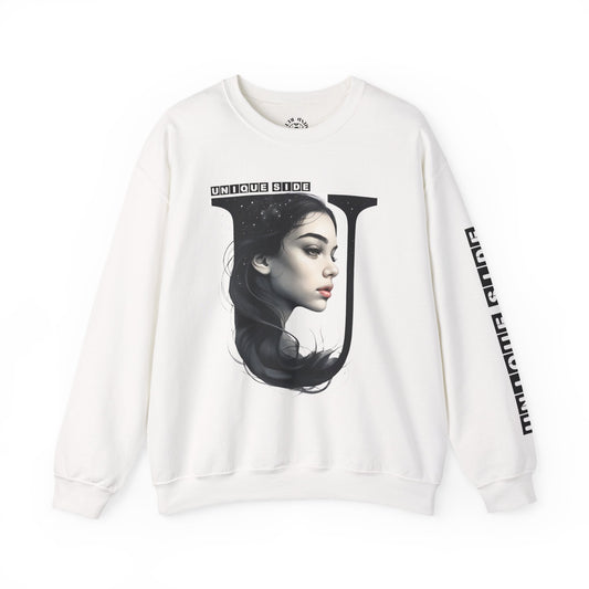 Letter U, Stylish Artistic Sweatshirt, Trendy Crewneck, Graphic Sweater, Cozy Unisex Top, Unique Gift for Art Lovers, Everyday Comfort