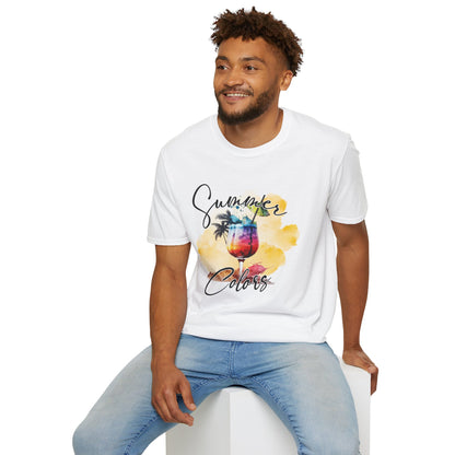 Summer Colors T-Shirt, Unisex Tee for Beach Days, Vacation Style, Summer Outing, Travel Shirt, Gift for Him/Her