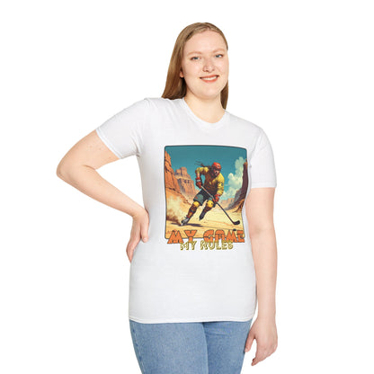 Retro Gamer Unisex Softstyle T-Shirt - 'My Game, My Rules' hockey ,sport