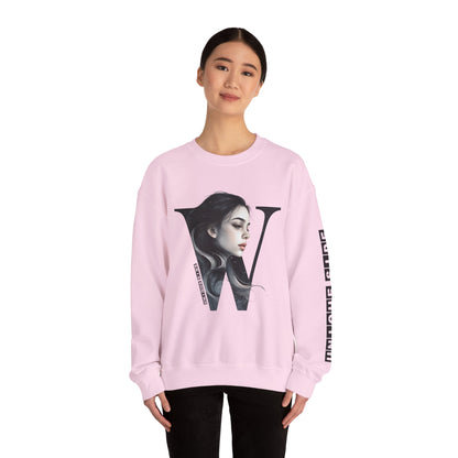 Letter W, Stylish Artistic Sweatshirt, Trendy Crewneck, Graphic Sweater, Cozy Unisex Top, Unique Gift for Art Lovers, Everyday Comfort