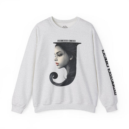 Letter J, Stylish Artistic Sweatshirt, Trendy Crewneck, Graphic Sweater, Cozy Unisex Top, Unique Gift for Art Lovers, Everyday Comfort