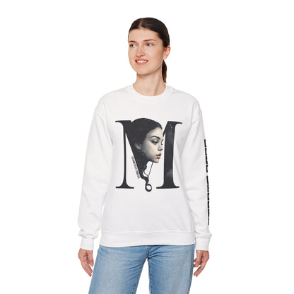 Letter M, Stylish Artistic Sweatshirt, Trendy Crewneck, Graphic Sweater, Cozy Unisex Top, Unique Gift for Art Lovers, Everyday Comfort