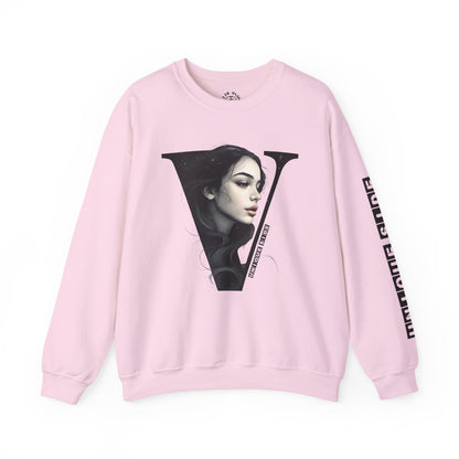 Letter V, Stylish Artistic Sweatshirt, Trendy Crewneck, Graphic Sweater, Cozy Unisex Top, Unique Gift for Art Lovers, Everyday Comfort