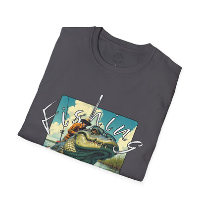 Fishing Like a Pro Unisex Softstyle T-Shirt,gator