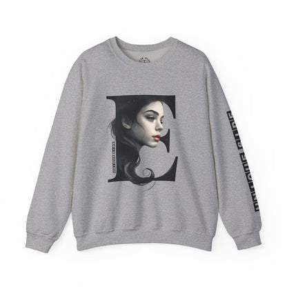 Letter E, Stylish Artistic Sweatshirt, Trendy Crewneck, Graphic Sweater, Cozy Unisex Top, Unique Gift for Art Lovers, Everyday Comfort