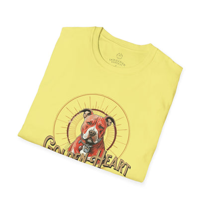 Golden Heart Dog Tee | Unisex Softstyle T-Shirt, Pet Lover Gift, Animal Adoption Awareness, Casual Wear, Dog Mom Apparel