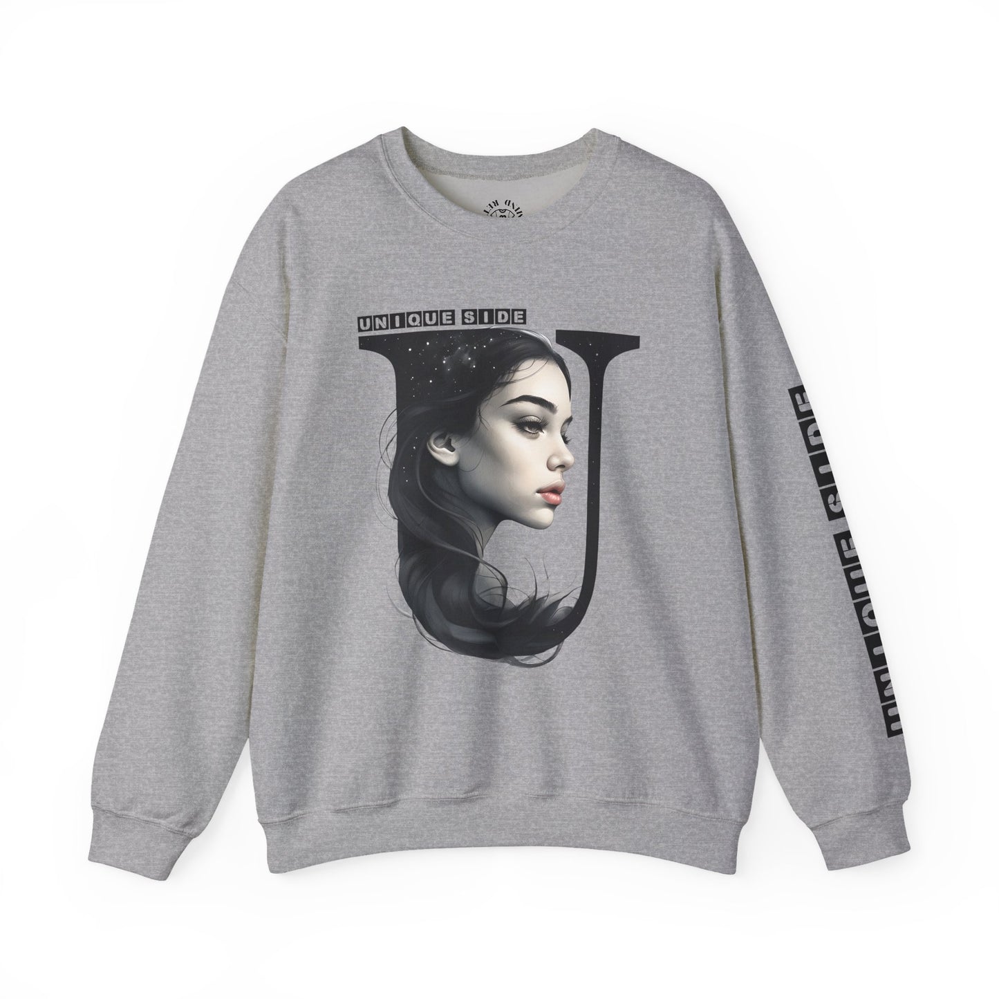 Letter U, Stylish Artistic Sweatshirt, Trendy Crewneck, Graphic Sweater, Cozy Unisex Top, Unique Gift for Art Lovers, Everyday Comfort