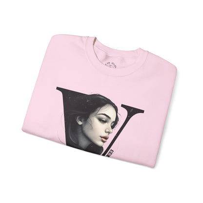 Letter V, Stylish Artistic Sweatshirt, Trendy Crewneck, Graphic Sweater, Cozy Unisex Top, Unique Gift for Art Lovers, Everyday Comfort