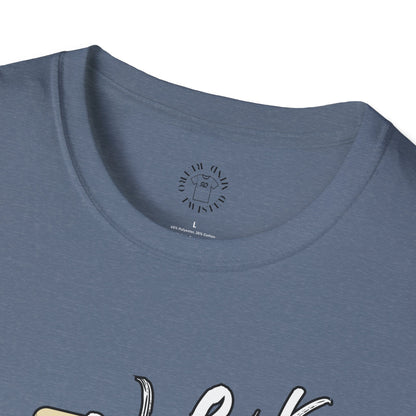 Never Slow Down Motorcycle T-Shirt - Unisex Softstyle Graphic Tee,biker, scull ,twisted