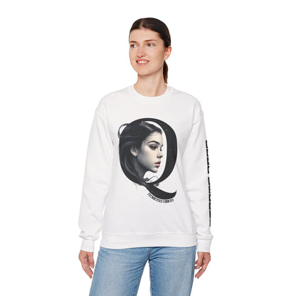 Letter Q, Stylish Artistic Sweatshirt, Trendy Crewneck, Graphic Sweater, Cozy Unisex Top, Unique Gift for Art Lovers, Everyday Comfort