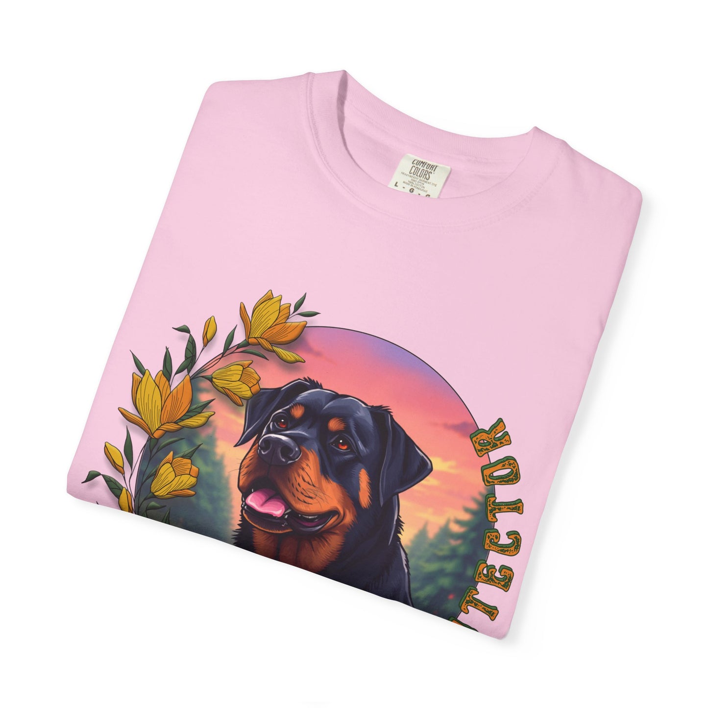 Gentle Protection Unisex Garment-Dyed T-shirt | Dog Lover Gift | Floral Design