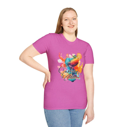 Colorful Artistic T-Shirt with Inspirational Design, Unisex Softstyle Tee, Gift for Art Lovers, Casual Wear, Birthday Gift Idea