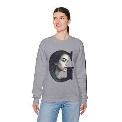 Letter G, Stylish Artistic Sweatshirt, Trendy Crewneck, Graphic Sweater, Cozy Unisex Top, Unique Gift for Art Lovers, Everyday Comfort