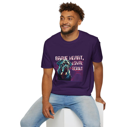 Brave Heart, Loyal Soul Dog T-Shirt - Unisex Softstyle Tee