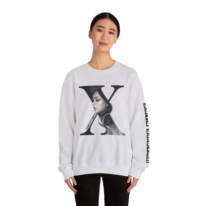 Letter X, Stylish Artistic Sweatshirt, Trendy Crewneck, Graphic Sweater, Cozy Unisex Top, Unique Gift for Art Lovers, Everyday Comfort